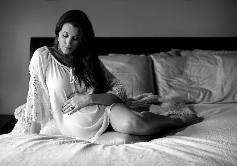 Atlanta Portrait Photography, Maternity, Pregnant in Rocking Chair, Suede, Lace, Baseball Wife, Beautiful, Moreland Photography, Atlanta Portrait Photographer, Classy Maternity, bed shot, window light, black and white, beautiful mom, expecting, preggers