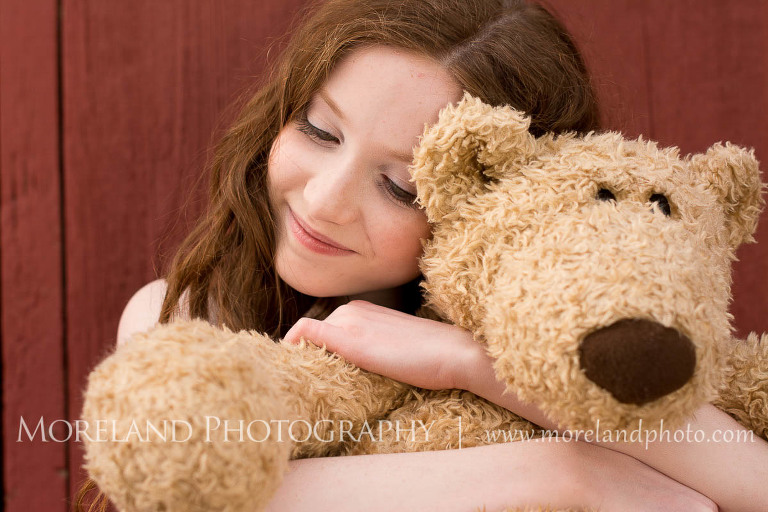 girl hugging stuffed brown bear, Childen Ballet, Child Portraits, Atlanta Photgraphy, Moreland Photography, Roswell Portraits, ballet shoes, dancer, 