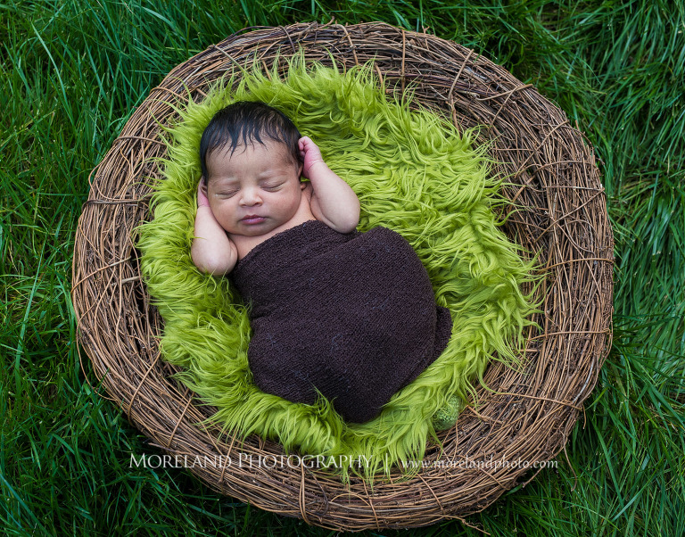 infant newborn, sleeping newborn, newborn sleeping basket, newborn sleeping in grass basket, newborn sleeping in woven basket, newborn sleeping in basket in grass field, Moreland Photography, atlanta newborn photography, newborn photographer atlanta, Puerto Rico newborn photography, 