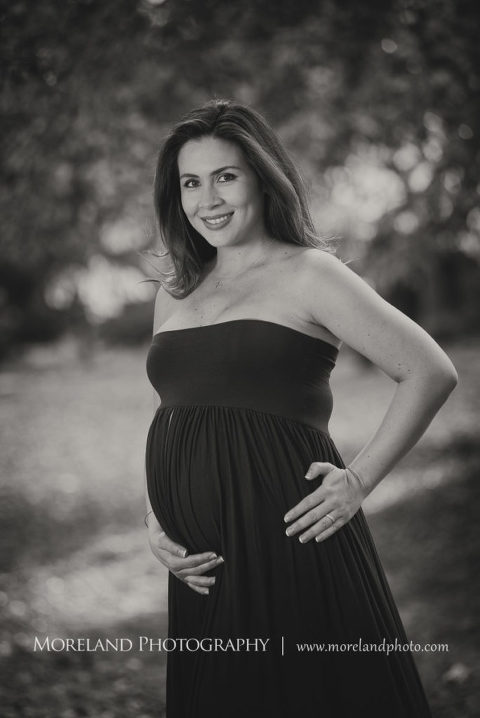 Black and white photo of smiling pregnant mother, Mike Moreland, Moreland Photography, Outdoor Photography, Atlanta Portrait Photographer, Maternity Photography Atlanta, New Born Photography, New Born Photography Atlanta, Baby, Downtown Atlanta, Family, Mother, 
