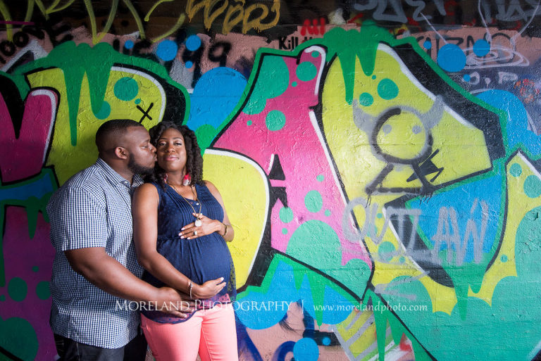 Urban Maternity Portraits, Atlanta Maternity, Urban Maternity, Kroggs Street Maternity, Atlanta Newborn Photography, Maternity Photographer Atlanta, Graffiti art, Atlanta Skyline